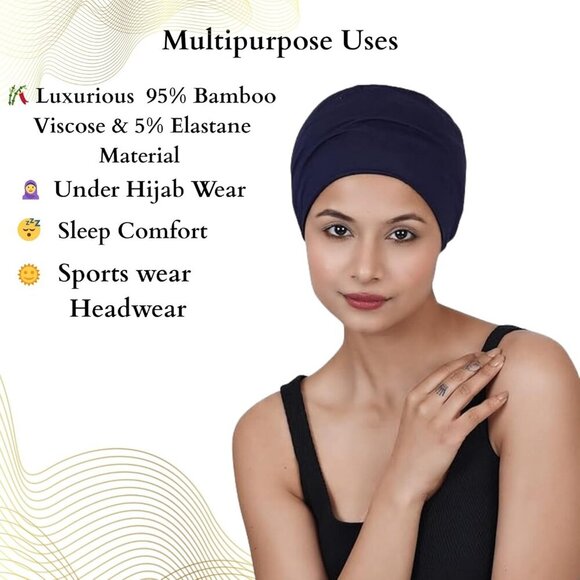 Chemo Hat Women\'s Bamboo Sleep Cap Elastic Headwear Soft Vegan Resistant